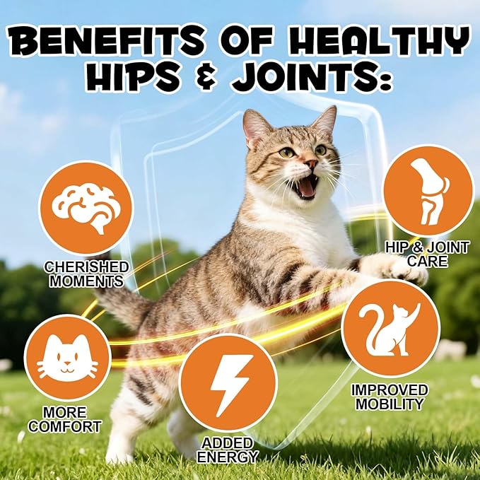 ALIVO Hip & Joint Glucosamine Chews for Cats, Cat Joint Supplement with Glucosamine, MSM Supports CatJoint Health, Cat Health Supplies for Cats Mobility Support, Chicken Flavor - 30 Soft Chews / 100g