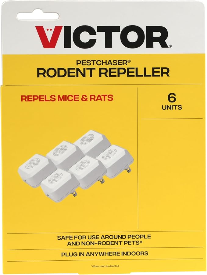 Victor PestChaser Rodent Repellent with Nightlight - Rodent Repellent Indoor Ultrasonic - Rodent Repeller - M756K - Mouse Deterrent Plug in - Mouse Plug in Repellent for House - 6 Units