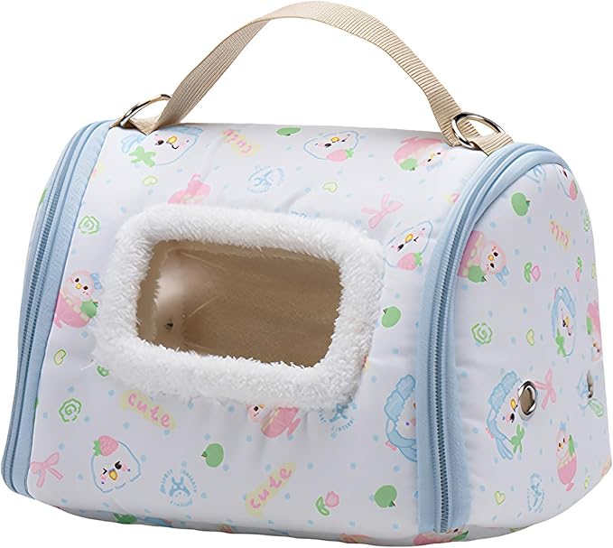 Portable Parrot Transport Cage, 23.5x18x16cm Cotton Velvet Stainless Steel Bird Carrier with Window, Pet Travel Box, Easy Carry, Outdoor Trips, Home Use
