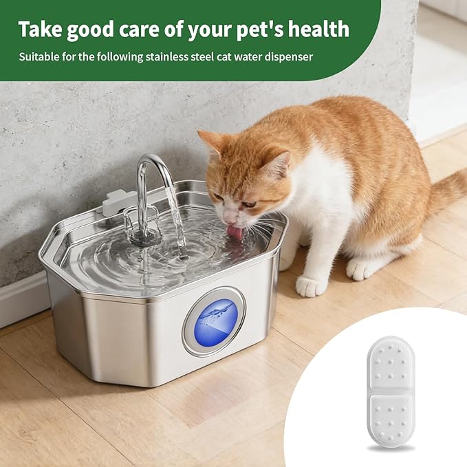 1 Pack Replacement Filter/Sponge - individually packaged-Applicable to Cat Water Fountain Stainless Steel 108oz/3.2L, APAUK Automatic Pet Fountain Dog Water Dispenser