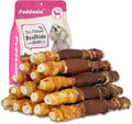 Dog Treats Rawhide Sticks with Chicken, Duck & Chicken Liver, Triple Flavor Beefhide Chews for Small & Medium Dogs, 5 Inch, 15 Count, 10.58 oz