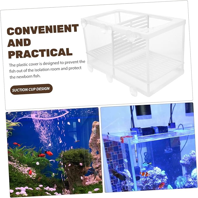 Kisangel Fish Tank Breeding Box Mesh Partition Shrimp Fish Hatchery for Aquarium Style