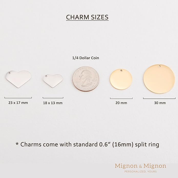 MignonandMignon Personalized Dogs Cats ID Tags Pet Collar Coin Charm Lovely Symbols Dog Name Collar Accessories Father's Day Gift Custom Engraved Products for Extra Small Dog Anti-Lost Pet -AID-C-S