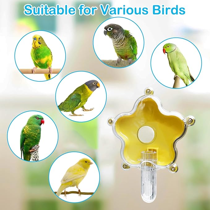 BNOSDM Bird Foraging Toys Cockatiel Foraging Wheel Parrot Cage Spinning Toys Parakeet Enrichment Puzzle Feeder Toy for Budgies Lovebirds Canaries (Yellow)