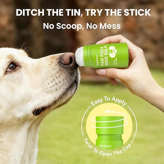 Lick-Safe Dog Paw & Nose Balm with Coconut Oil | Winter Snow, Road Salt & Cold Pavement Protector | All-Natural Moisturizer & Soother for Dry, Cracked Pads & Snout | Horse Hoof, Joint Care