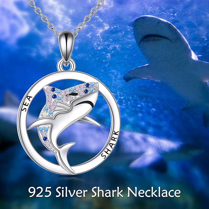 KZX Cat/Dog/Phoenix/Eagle/Whale/Shark/Puffin/Starfish/Chicken/Butterfly/Owl/Bee/Frog/Seahorse Necklace Sterling Silver Animal Pendant Jewelry Gift for Women