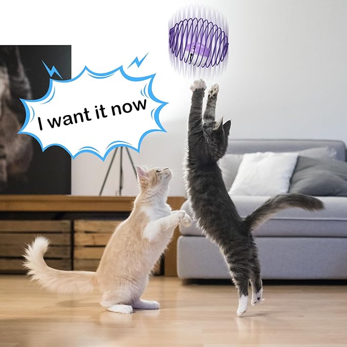 Jecery 5 Pcs Cat Spring Balls Toys Stretchable Rolling Balls Colorful Playful Coils Interactive Action Toy Caged Rats for Kitten Pet Supplies (Mouse and Bell,Multicolor)