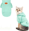 BEAUTYZOO Small Dog Hoodie Sweater with Pockets, Dog Clothes for Small Medium Dogs Boy Girl, Waffle-Like Laminated Cotton Pet Coats with Hat and Leash Hole, Mint Green XXS