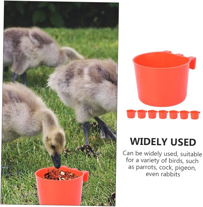 FRCOLOR 24Pcs Bird Bowls Cockatiel Parrot Feeder Container Plastic Feeding Bowl Dispenser Pet Bird Water Bowl for Cage Supplies