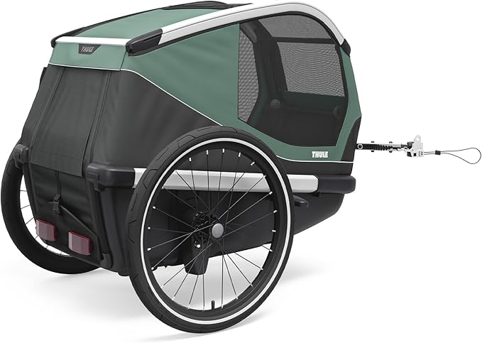 Thule Bexey pet Bike Trailer - Carrier for Small & Large Sized Dogs - Foldable Design - Easy to Connect to Bike - Padded Interior - Converts into Travel Crate - Durable Materials