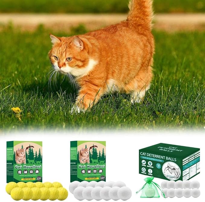 10/12 Pack Dog Deterrent, Cat Repellent Spray, Safe and Effective Formula, for Indoor Outdoor Use, Protects Gardens Furniture from Scratching Digging, Pet and Plant Friendly. (Yellow 12pcs)