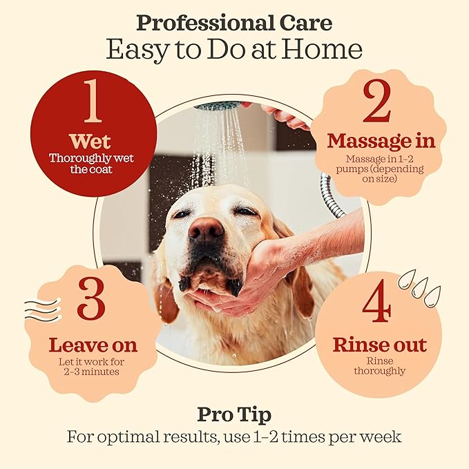 Prebiotic Hypoallergenic Sensitive Dog Shampoo – Oatmeal & Vanilla Scent Formula, Sensitive Skin | Vegan, Paraben-Free, Moisturizing & Deodorizing, Pet Shampoo | Safe for Dogs & Cats – 16 fl oz