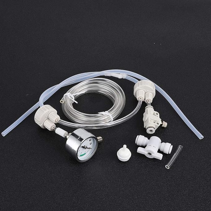 Fish Kit, 1 Set White DIY Aquarium with Planted CO2 System, Pro Tubegauge Bottle Set