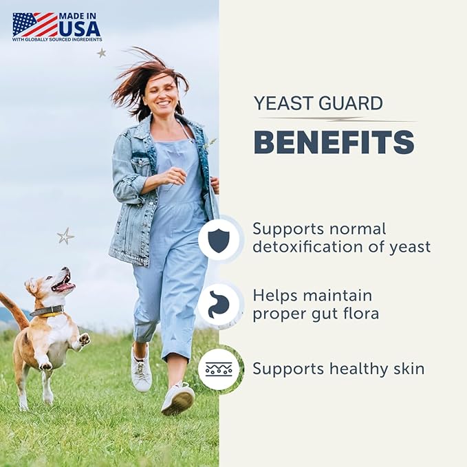 FOUR LEAF ROVER Yeast Guard for Dog Yeast - Veterinarian Formulated - Supports Healthy Skin, Ears & Paws - 100% Natural with Organic Herbs - 30 Day Medium Dog Supply