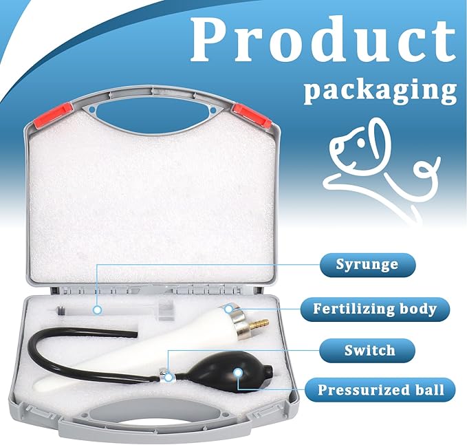 Wadoy Dog Artificial Insemination Kit for 22-44 lbs (10-20kg) Dogs Upgraded Pet Breeding Supplies for Border Collies, French Bulldogs, Shiba Inu, and Other Medium-Sized Breeds