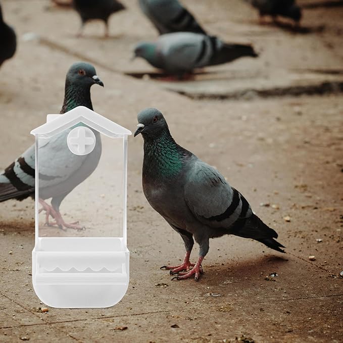 DOITOOL Large No Spill Automatic Parrot Feeder Plastic Bird Food Dispenser with Small Slot for Parakeet Cage Feeding and Watering Supplies