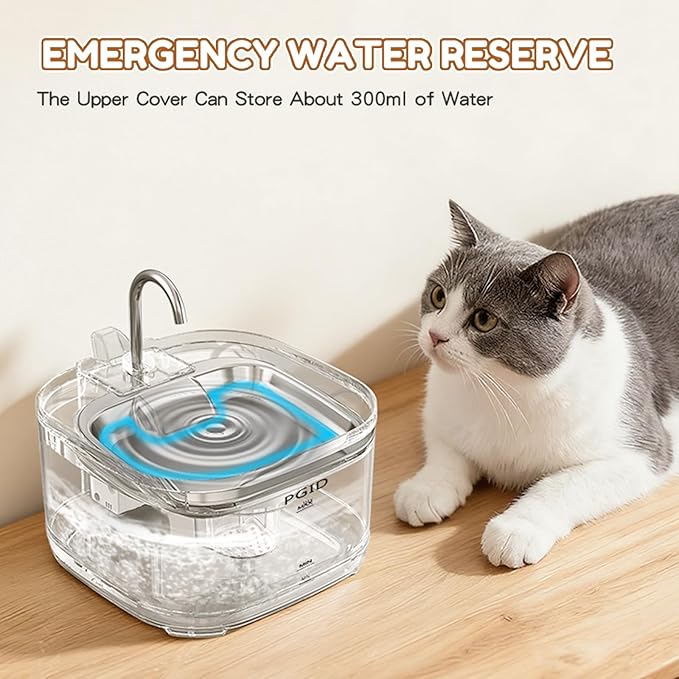 Cat Water Fountain Corded, 108oz/3.2L Pet Fountains for Cats/Dog Indoor Automatic Waterer Bowls for Drinking Small Animal Water Dispenser Auto Kitty Watering Supplies