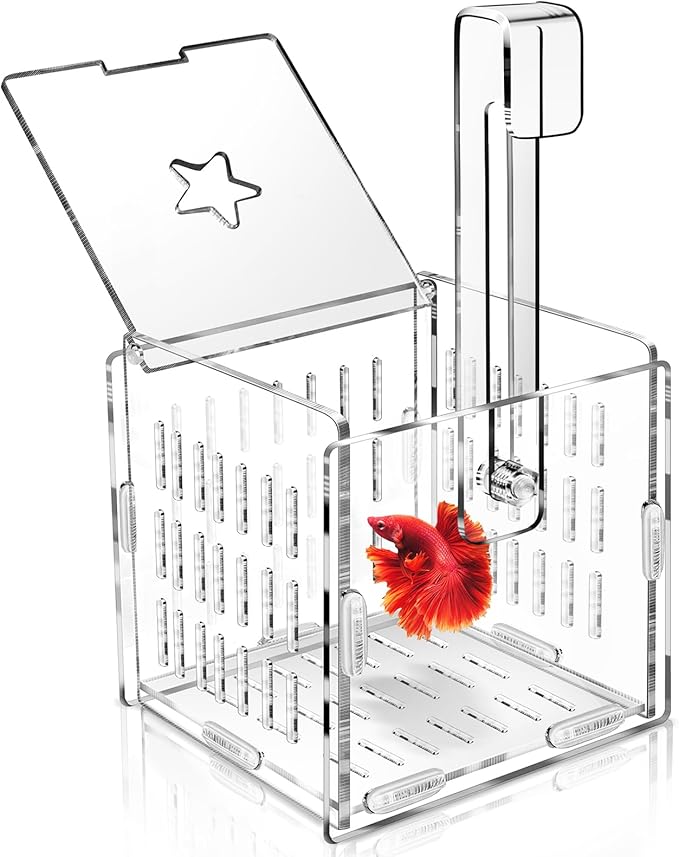 Breeder Box for Fish Tank, Fish Breeder Box for Aquarium, Acrylic Fish Isolation Box, Fish Separator for Small Baby Fishes, Bully Fish, Shrimp, Clownfish Guppy (NOT for Incubator)