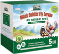 5LB Dried Black Soldier Fly Larvae for Chickens Treats Bulk, Non GMO BSF Larvae 85X More Calcium Than Dried Mealworms for Laying Hens, Chicken Worms for Wild Birds