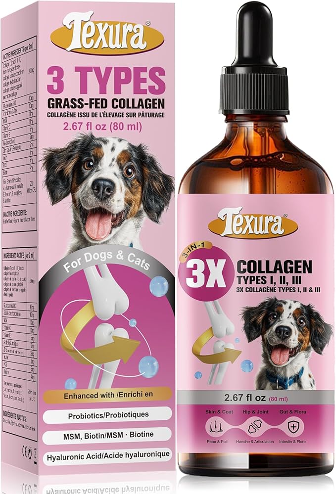 Liquid Collagen for Dogs & Cats - Grass-Fed Hydrolyzed - for Joint, Hip, Skin & Coat Nutritional Support