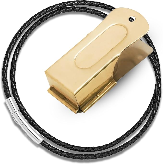 Gold Dog Clicker with Necklace - Clickers for Pet Training - Dog Training & Behavior Aids Easy to Carry with You Anywhere - Teach Your Dog Tricks or Reward His Behavior