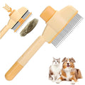 XANGNIER Pet Hair Removal Comb One-Click Self-Cleaning Grooming Brush, De-Shedding Comb for Short & Long Hair, Pet Grooming Supplies for Cats & Dogs, Yellow