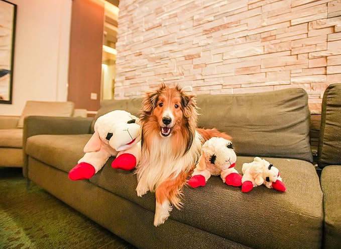 HDP Lambchop Plush Dog Toy 24" with Squeaker Color:White 24" Size:Set of 2