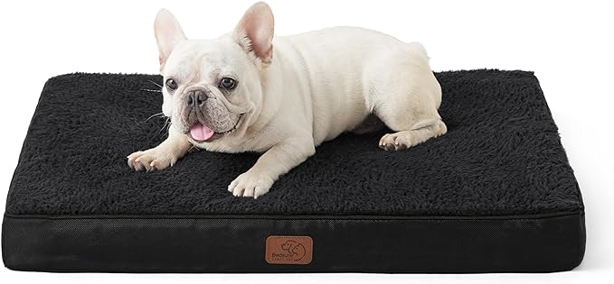 Bedsure Dog Bed Medium Size Dog - Comfy Flat Puppy Beds with Removable Washable Cover, Orthopedic Egg Crate Foam Pet Mat, Suitable for Pet Up to 30 lbs