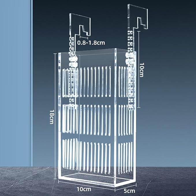 Fish Hatchery Adjustable Aquarium Breeding Box Multi Purpose Acrylic Tank Transparent Hanging Type Design Suitable for Fry Nursery, 18x10x5cm