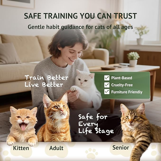 Cat Deterrent Spray for Indoor and Outdoor, 200ml / 6.76 Fl Oz, Cat Scratch Deterrent for Furniture, Sofa, Carpet and Plants, Anti Marking Training Spray with Natural Ingredients