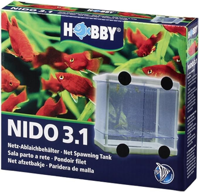 Hobby Nido 3.1, Ablaichbehlter, 16x16x14 cm, Plastic Fish Breeding Tank, Vivarium Brood Box