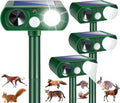 2026 Upgraded Solar Ultrasonic Animal Repellent Cat Deterrent Outdoor Deer Repellent Devices Motion Detection Strobe Light,Waterproof Squirrel Skunk Raccoon Dog Rabbit Deterrent for Garden Yard,4 Pack