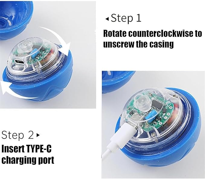 2025 LED Interactive Dog Ball Shaky for Lighted Electric Ball Thrower Launcher USB Rechargeable Automatic Moving Dog for/Small/Medium/Large Dogs (Blue)