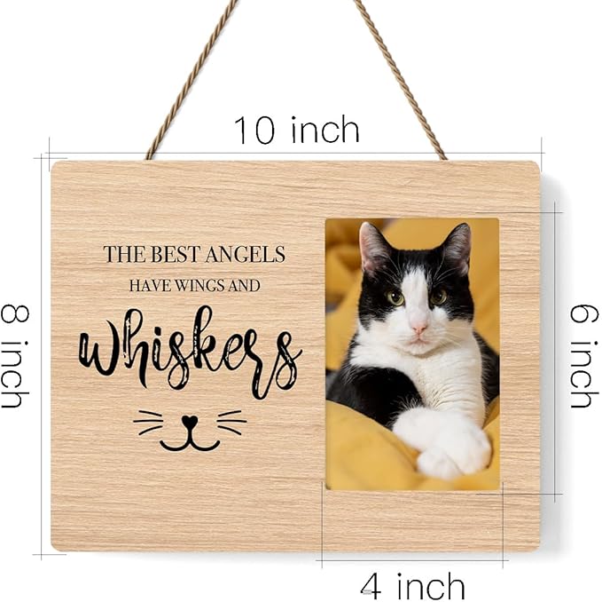 IAXIC Pet Memorial Gifts for Cats, Cat Loss Of Cat, Sympathy Gift Picture Frame, Gifts, Remembrance Photo Frame Desk Shelf Table Top Home Decor