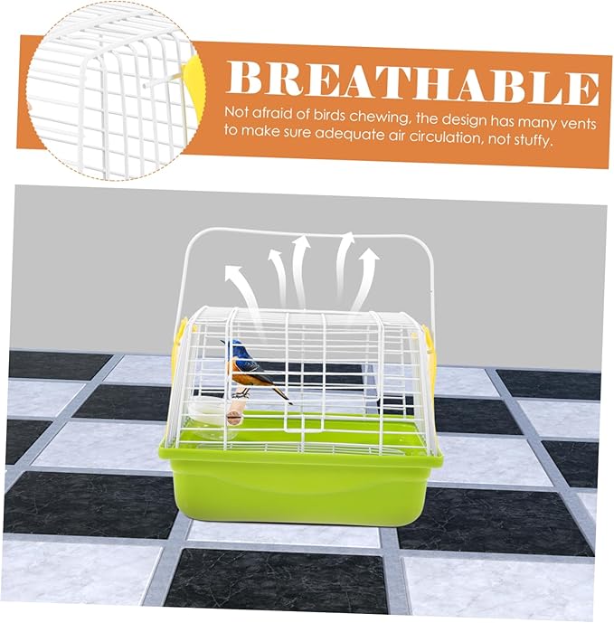 HANABASS 1Set Portable Bird Carrier Cage Travel Parrot Cage with Handle Convenient for Outings and Trips for Parrots and Birds Durable and Construction