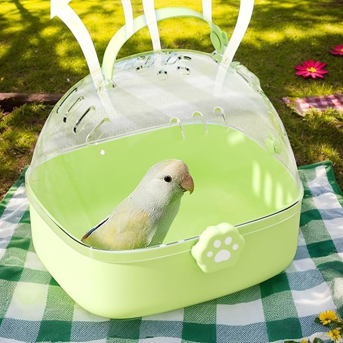 Bird Carrier Travel Cage, Portable Panoramic View Bird Travel Cage, Secure Ventilated Habitat with Water Bottle, Outdoor and Wild Adventures, Safe Transport for Small Birds, Parrots, Finches, Budgies