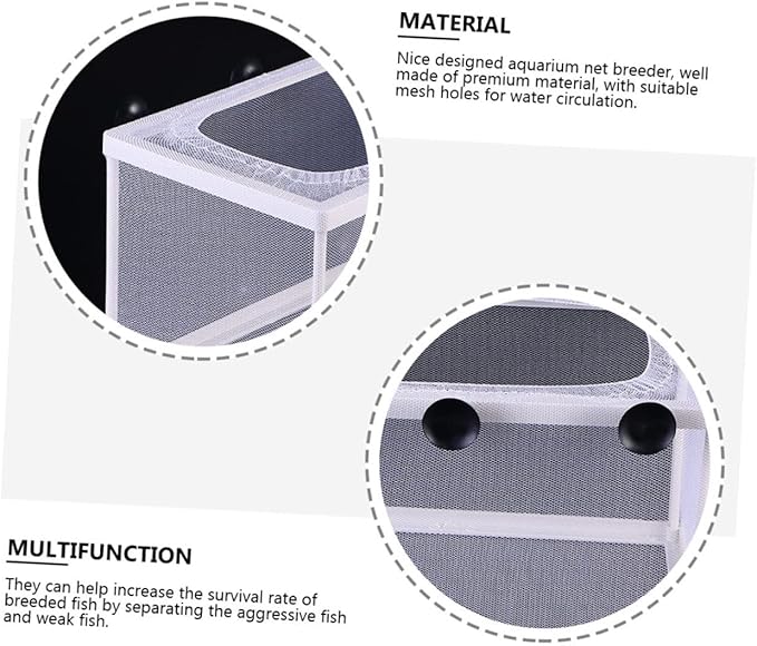 balacoo 3pcs Fish Hatchery Breeding Box Mesh Fish Breeding Tank Aquarium Isolation Box Suction Cup for Easy Install