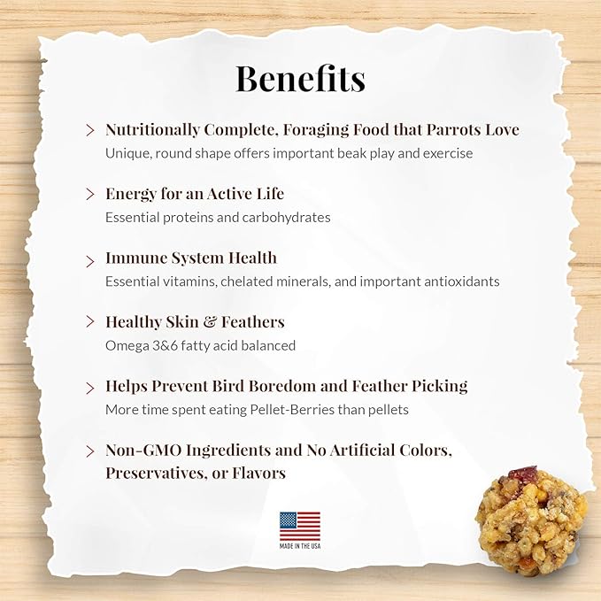 LAFEBER'S Pellet-Berries Pet Bird Food, Made with Non-GMO and Human-Grade Ingredients, for Parrots, 2.75 lb