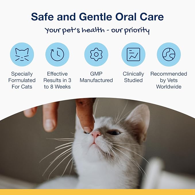 ProDen PlaqueOff Scoopables: Salmon-Flavored Dental Bites for Cats - Natural Kelp Formula for Plaque & Tartar Control, Freshens Breath- 45 Scoops
