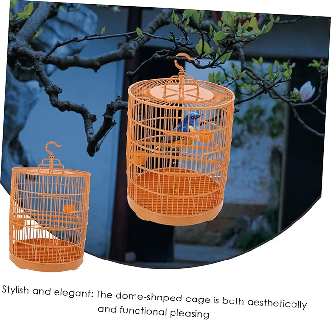 BESPORTBLE Hanging Bird Cage for Decor Plastic Birdcage Round Shape and Bird Nest Decoration for Small Pets