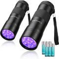 2 Pack UV Flashlight Black Light, Consciot 12 LED 395nm Ultraviolet Blacklight, Portable Mini Torch Light Pet Urine Detector for Dog/Cat Urine, Dry Stains, Bed Bug, Matching with Pet Odor Eliminator