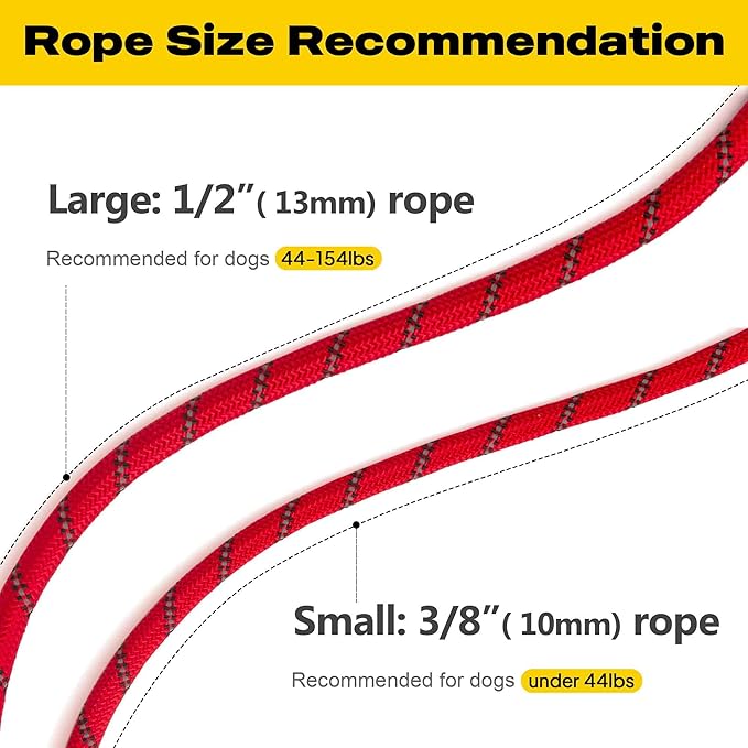 Fida Durable Slip Lead Dog Leash, 6 FT x 1/2" Heavy Duty Comfortable Strong Rope Slip Lead for Large, Medium Dogs, No Pull Pet Training Leash with Highly Reflective, Red