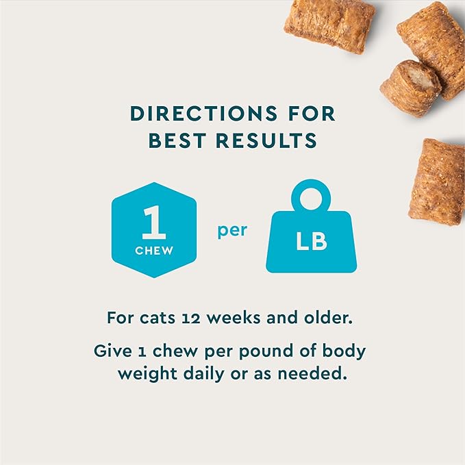VetIQ Cat Calming Treats with Melatonin for Stress Relief, Organic Ashwagandha, and GABA Chicken Flavored Chews, 3.7oz