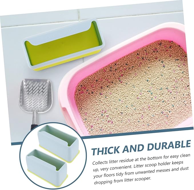 DECHOUS 2Pcs Cat Litter Scoop Holder Convenient Plastic Stand for Litter Scooper Durable Storage for Cat Waste Keeps Floors and Organized