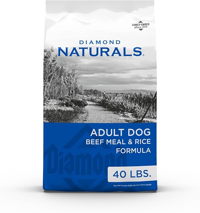 Diamond Naturals Adult Dry Dog Food Beef Meal and Rice Formula Made with Quality Pasture-Raised Beef Protein, Probiotics and Essential Nutrients