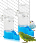 BNOSDM Automatic Bird Water Dispenser 2 Pcs No Mess Parrot Cage Water Feeder Drinker Suspended Bird Drinking Device Parakeet Cage Accessories for Budgies, Cockatiel, Conure, Canary, Finch (Blue)
