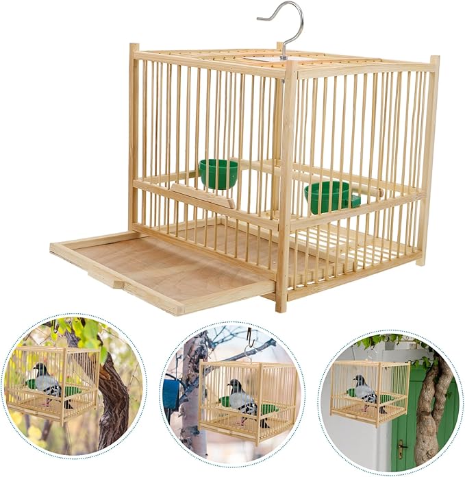 Milisten 1Set Bird Cage for Parakeets Cockatiels Lovebirds Handmade Durable Structure with Spacious Design Bird Home for Comfortable Living and Playing