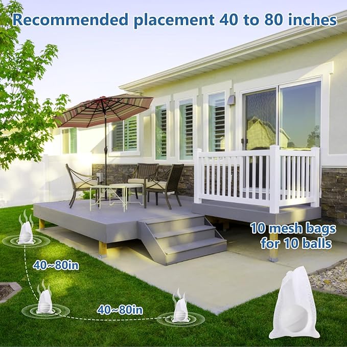 Cat Deterrent Outdoor, Natural Peppermint Oil Cat Repellent Outdoor, 10 Pack Cat Deterrent Balls Outdoor Indoor to Keep Cats Out of Yard, Garden, Lawn, Prevent Scratch and Chew, Keep Cats Away