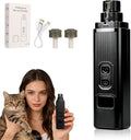 Cat Nail, Safe Cut Cat Nail Trimmer,Nail Trimmer,Silent Groom Pro Pet Nail Grinder,Two Adjustable with 360° Grinding Settings,Ultra Quiet Under 40db ＆ Powerful Enough for All Cats ＆Dogs (Black)