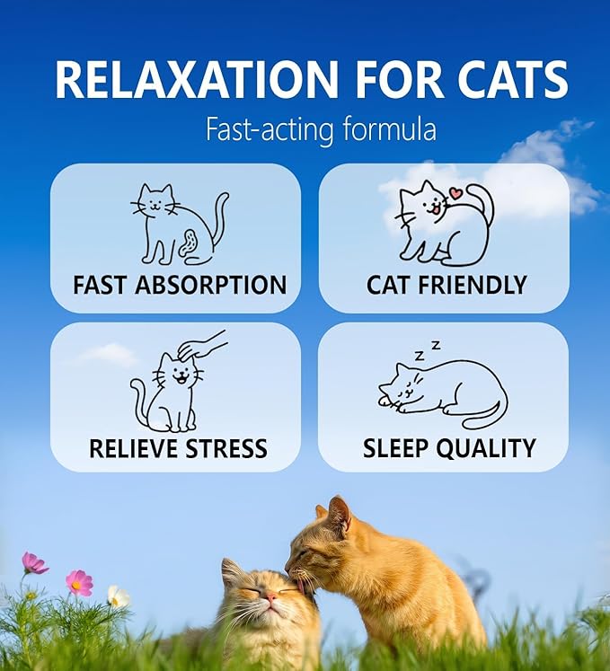 Calming Drops for Cats, Helps to Manage Stress & Anxiety, with Pheromones That May Help Curb Destructive Behavior & Separation Anxiety, Health Supplement for Cats, Sedative-Free, 2 floz